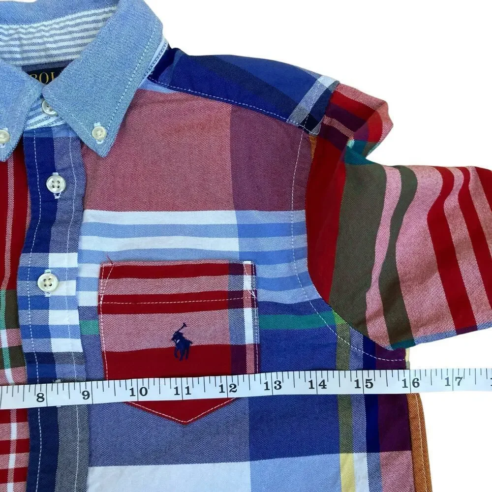 Polo Ralph Lauren Boys S (8) Bundle of Two Plaid Button-down Shirts Oxford Fun
